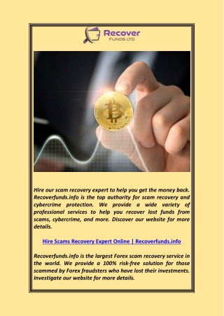 Hire Scams Recovery Expert Online  Recoverfunds.info