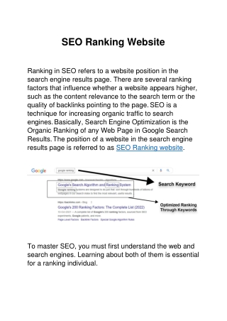 SEO Ranking Website