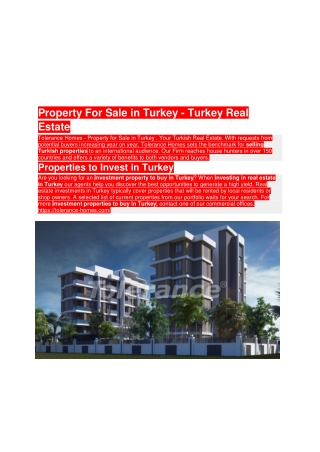 Property For Sale in Turkey - Turkey Real Estate