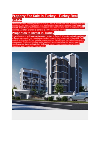 Property For Sale In Antalya
