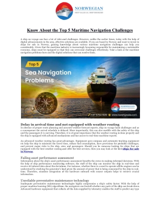 Know About the Top 5 Maritime Navigation Challenges