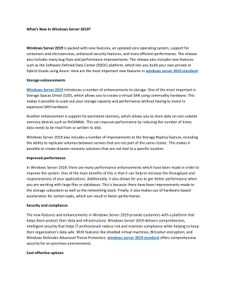 What's New In Windows Server 2019?