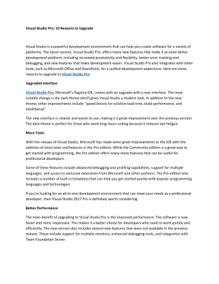 Visual Studio Pro: 10 Reasons to Upgrade