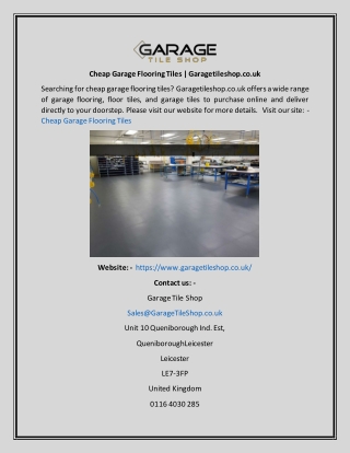 Cheap Garage Flooring Tiles  Garagetileshop.co.uk