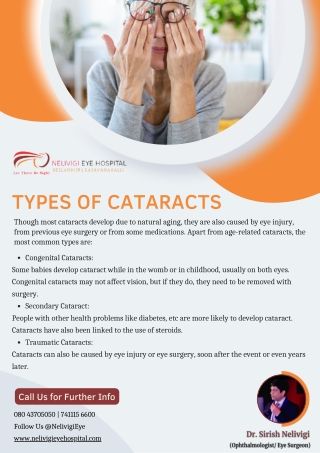 Types of Cataract | Best Eye Hospital in Bellandur | Nelivigi Eye Hospital
