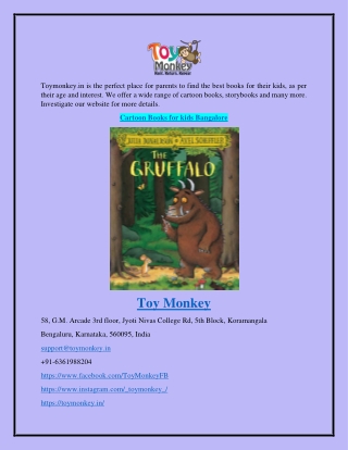 Cartoon Books for Kids Bangalore Toymonkey.in