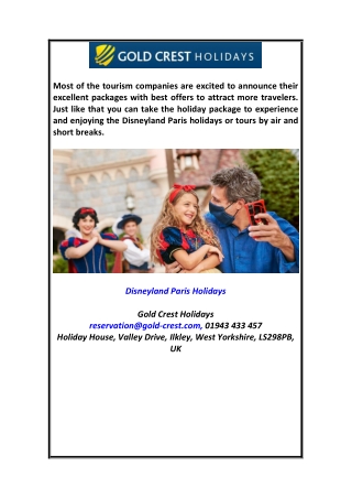 Disneyland Paris Short Breaks Holidays or Tour by Air