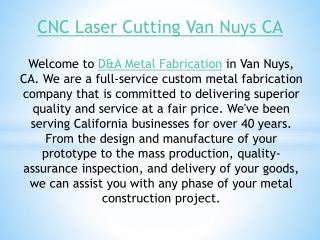 CNC Laser Cutting Van Nuys CA