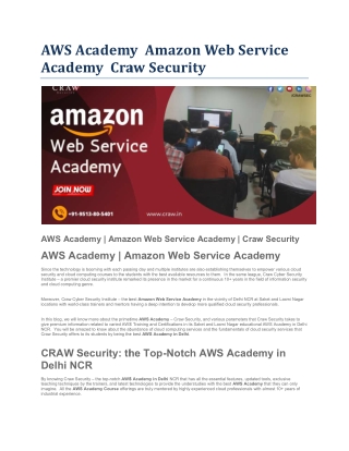 AWS Academy  Amazon Web Service Academy  Craw Security
