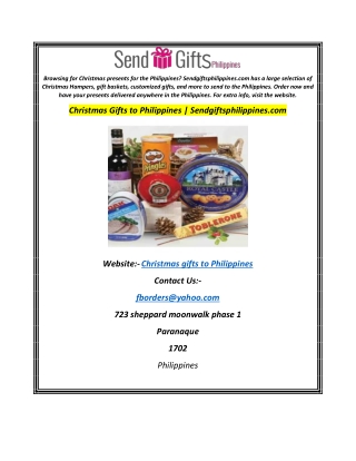 Christmas Gifts to Philippines  Sendgiftsphilippines.com