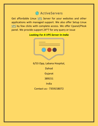 Looking For A VPS Server In India