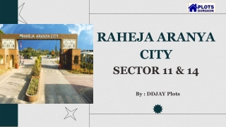 Raheja Aranya City Sector 11&14 |Affordable Plots  Sohna