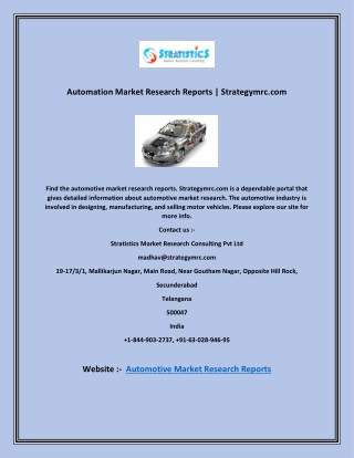 Automotive Market Research Reports | Strategymrc.com