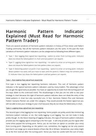 Harmonic Pattern Indicator Explained - Must Read for Harmonic Pattern Trader _ Advanced Technical Analysis and Indicator