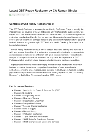 Latest GST Ready Reckoner by CA Raman Singla