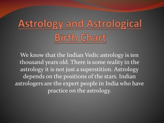 Astrology and Astrological Birth Chart