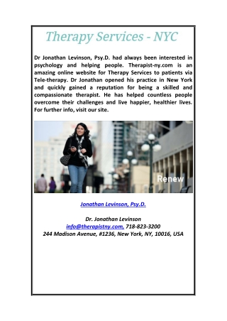 Jonathan Levinson, Psy.d. Therapist-ny.com