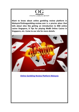 Online Gambling Review Platform Malaysia Onlinegambling-review.com