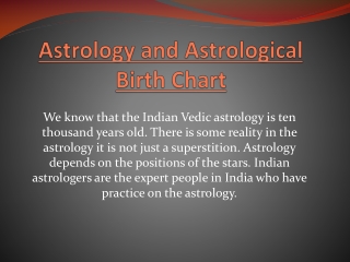 Astrology and Astrological Birth Chart