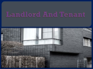 Landlord And Tenant