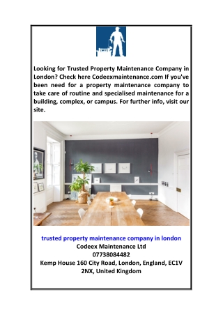 Trusted Property Maintenance Company in London Codeexmaintenance.com