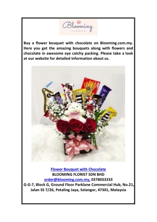 Flower Bouquet With Chocolate Blooming.com.my