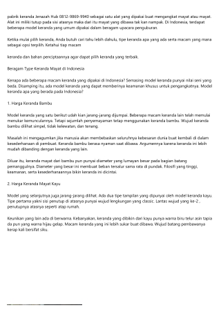 Harga Keranda Mayat BatangTelp 0812-9869-9940
