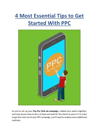 4 Most Essential Tips to Get Started With PPC`