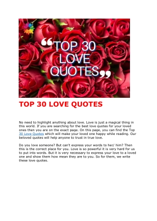 TOP 30 LOVE QUOTES (1)
