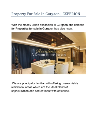 Property For Sale In Gurgaon | EXPERION