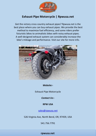 Exhaust Pipe Motorcycle | Rpwusa.net