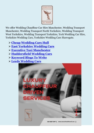 Cheap Wedding Cars Hull