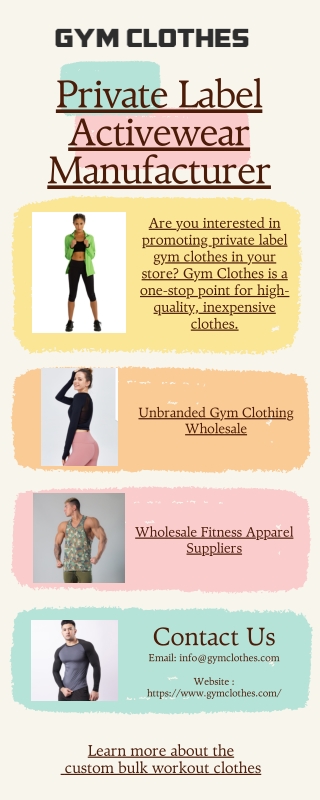 Private Label Fitness Apparel Suppliers