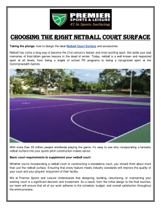 Netball Court Surface