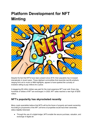 Platform Development for NFT Minting