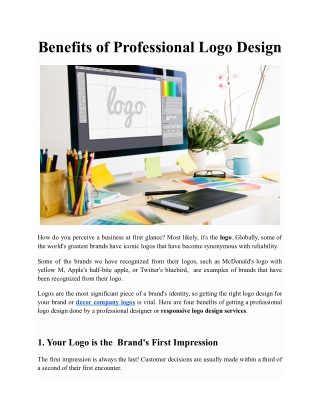 Four Benefits Of Professional Logo Design