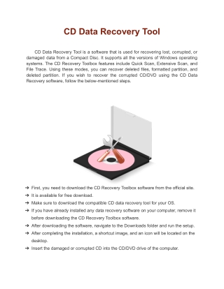 Best Solutions CD Data Recovery Tool