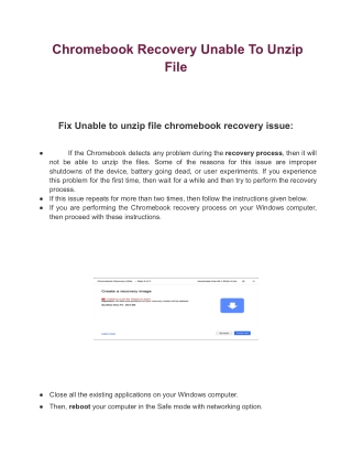 [SOLVED] Chromebook Recovery Unable To Unzip File issue