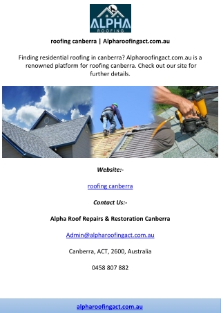 roofing canberra | Alpharoofingact.com.au