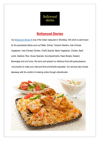 $5 off - Bollywood Stories Indian Restaurant Wembley, WA