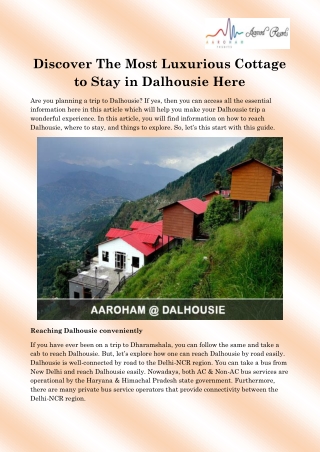 Luxury Cottages in Dalhousie