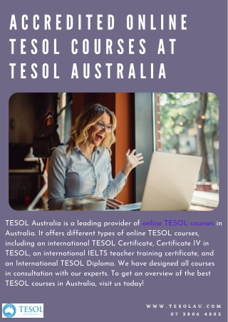 Accredited Online TESOL Courses at TESOL Australia