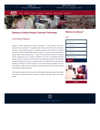 Axiscolleges Garment Technology