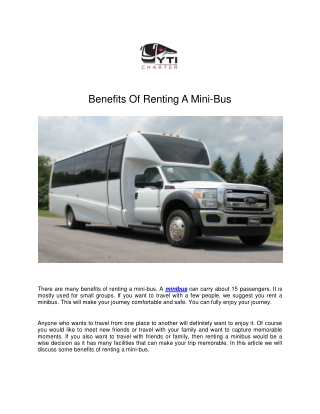 Benefits Of Renting A Mini