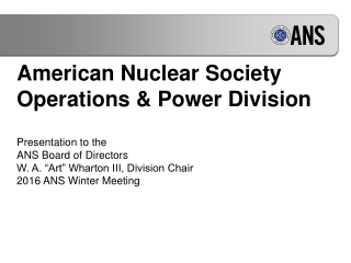 American Nuclear Society Operations & Power Division
