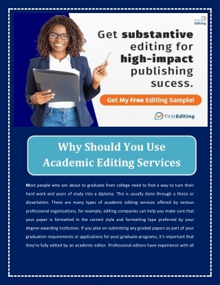 Why Should You Use Academic Editing Services