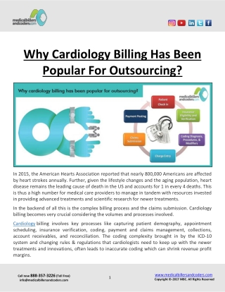 Why Cardiology Billing Has Been Popular For Outsourcing?