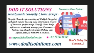 Online Readymade Shopify Clone System - DOD IT Solutions