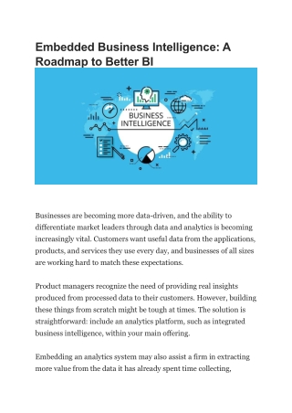Embedded Business Intelligence A Roadmap to Better BI