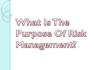 What Is The Purpose Of Risk Management?